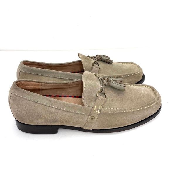 POLO Ralph Lauren Arscott Tassel Suede Fringe Classic Slip On Loafer Beige Sz 13 main image 6